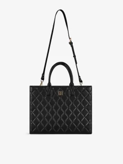 Gewatteerde shopper met logo patroon