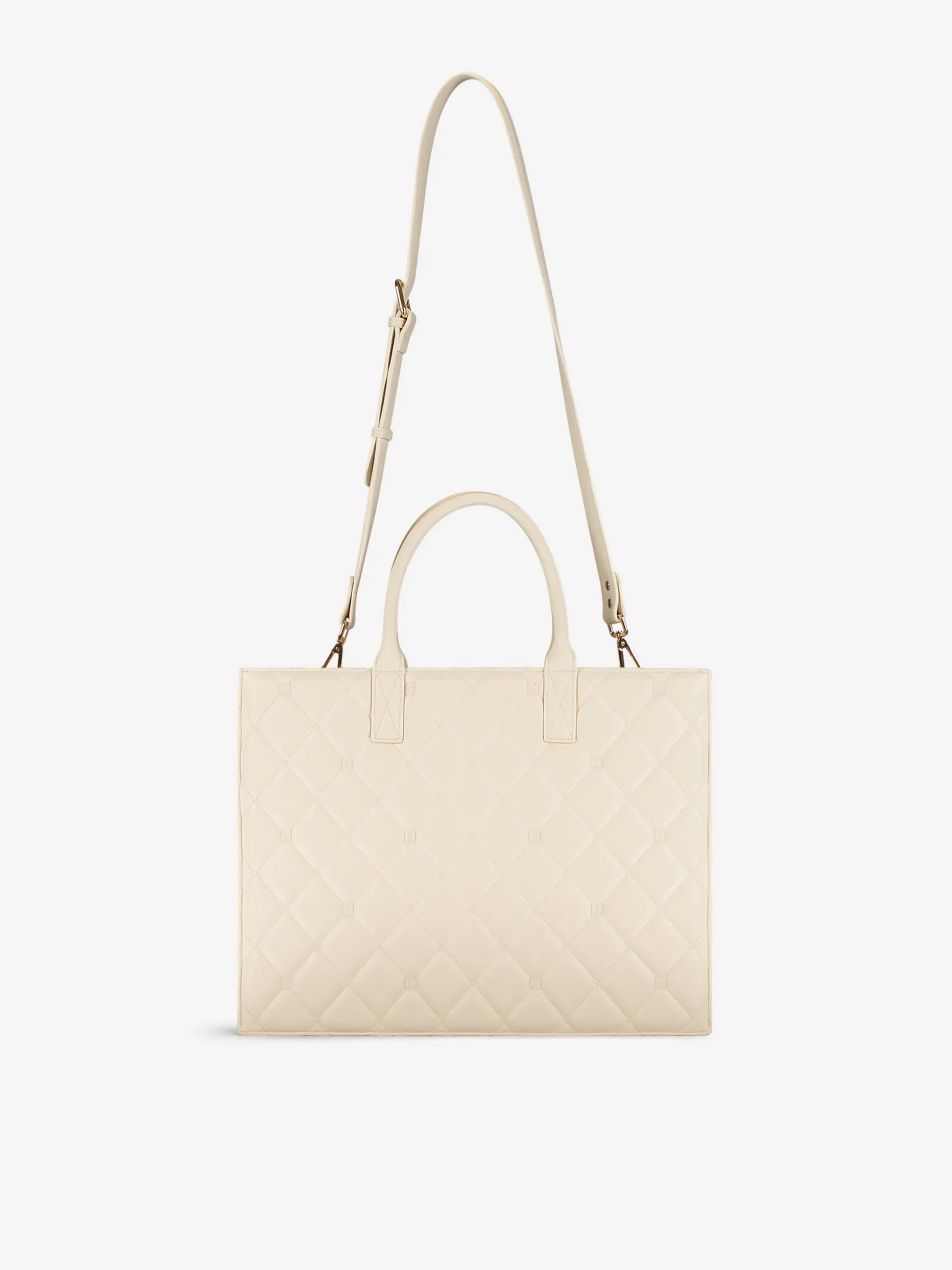 Gewatteerde shopper met logo patroon