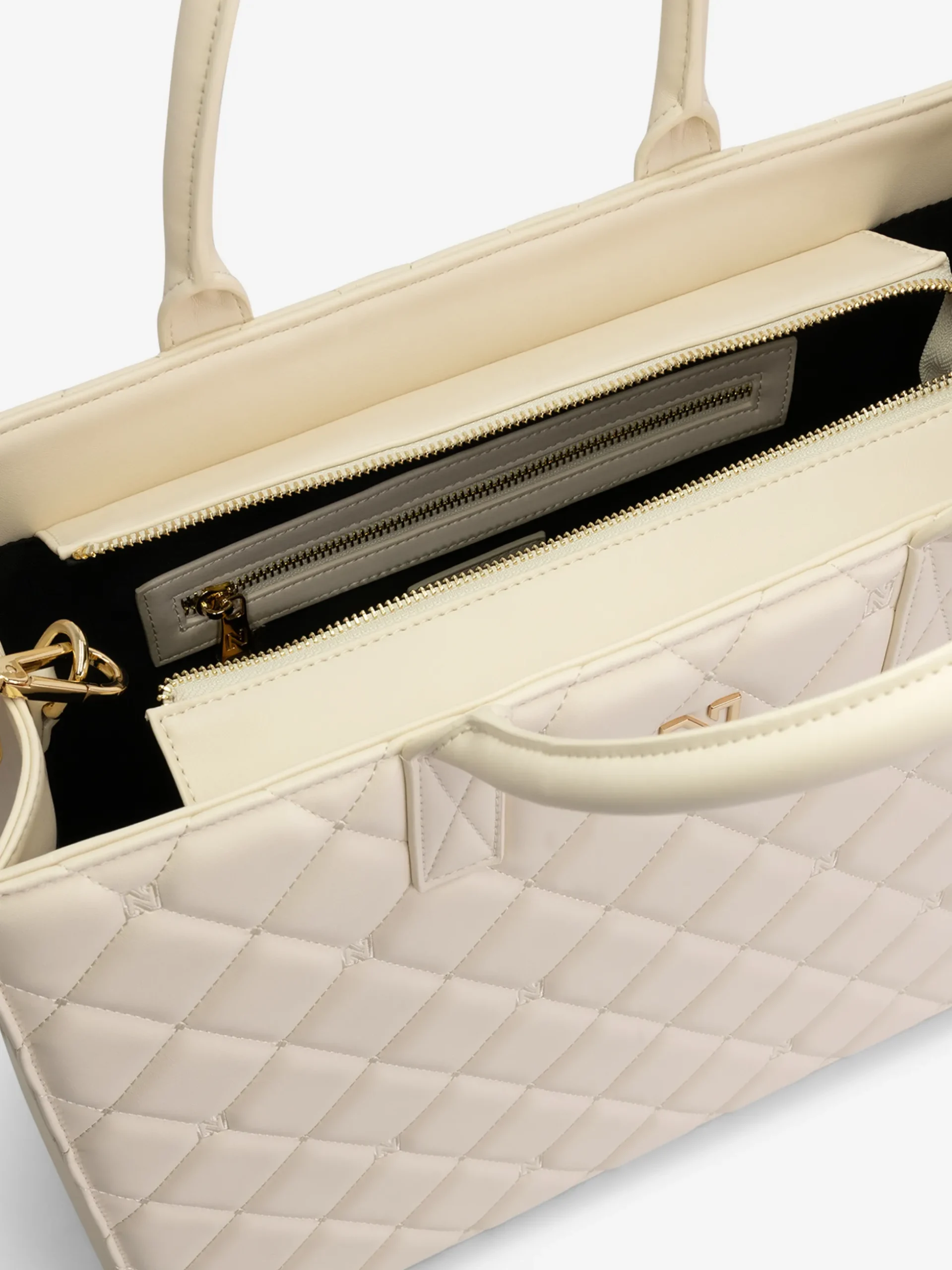 Gewatteerde shopper met logo patroon