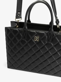 Gewatteerde shopper met logo patroon
