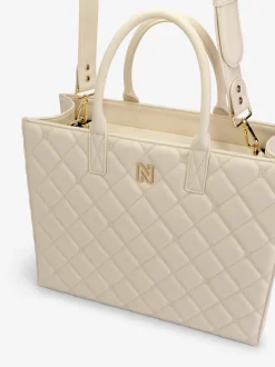 Gewatteerde shopper met logo patroon