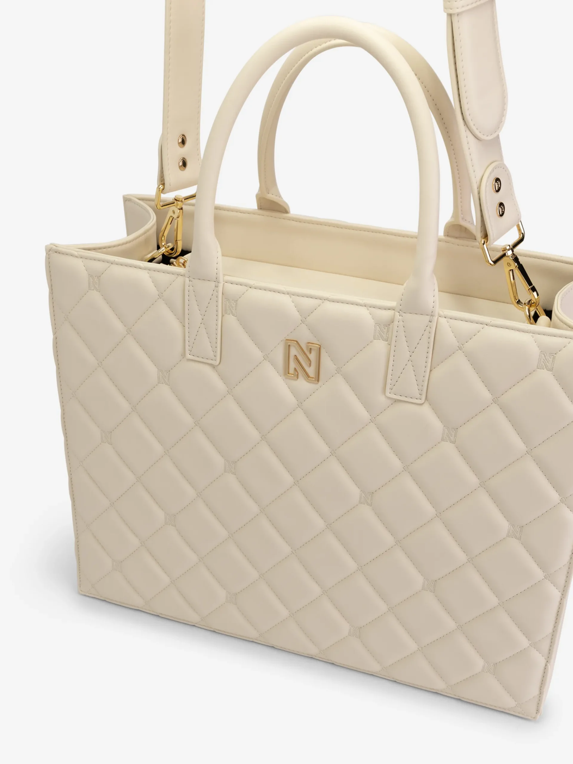 Gewatteerde shopper met logo patroon