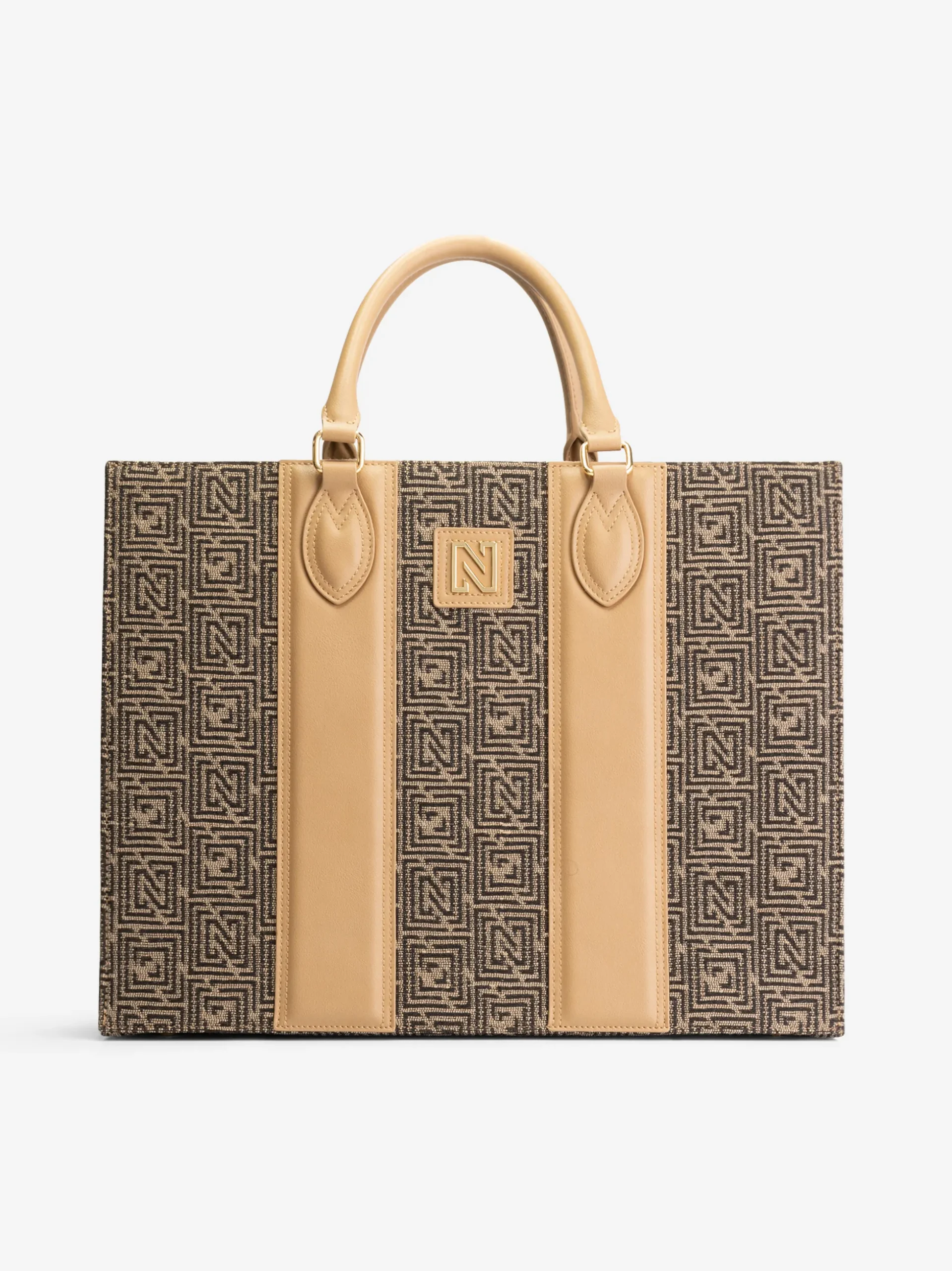 Grote shopper met logo patroon