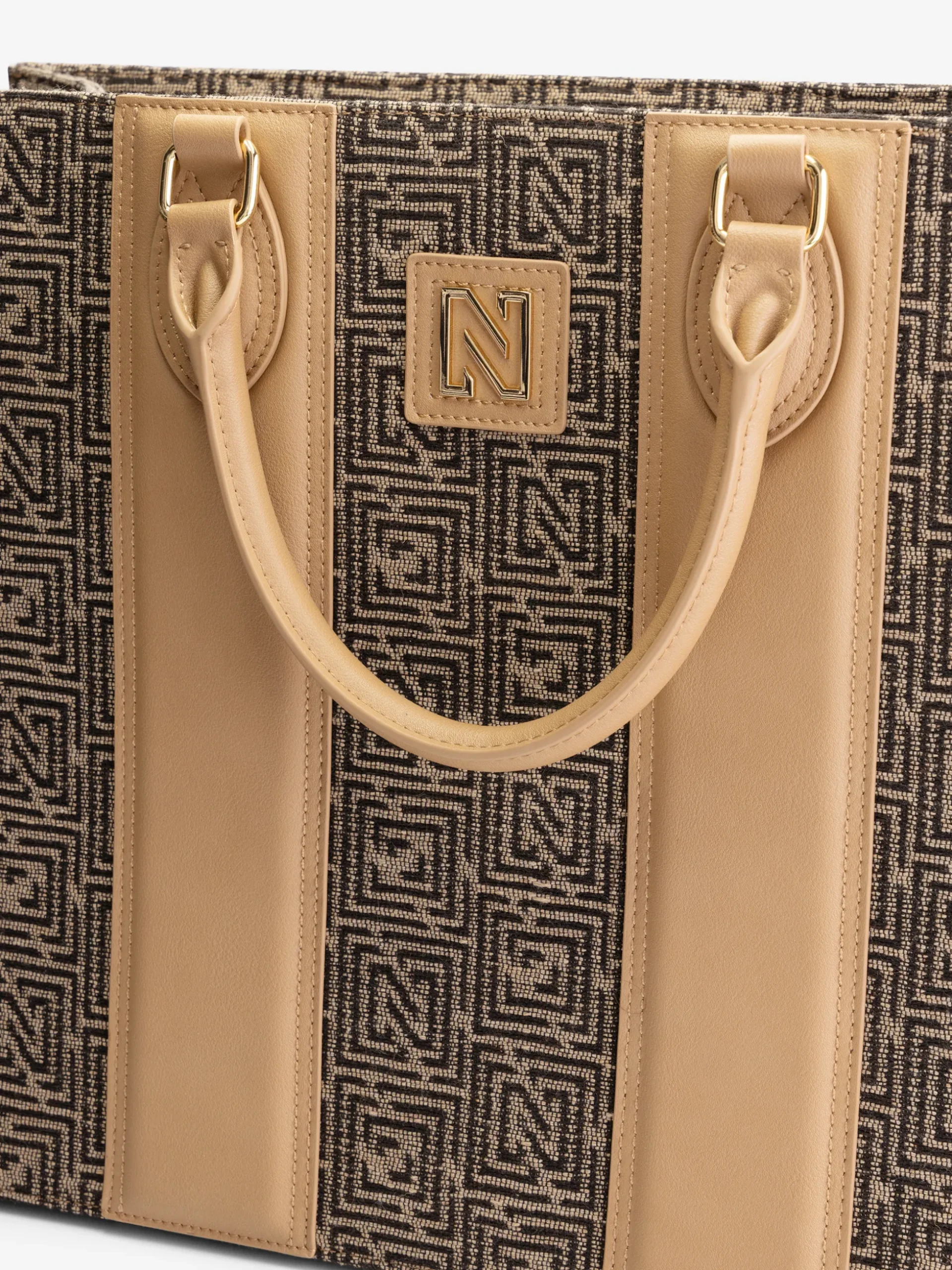 Grote shopper met logo patroon