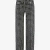High waist broek met logo patroon