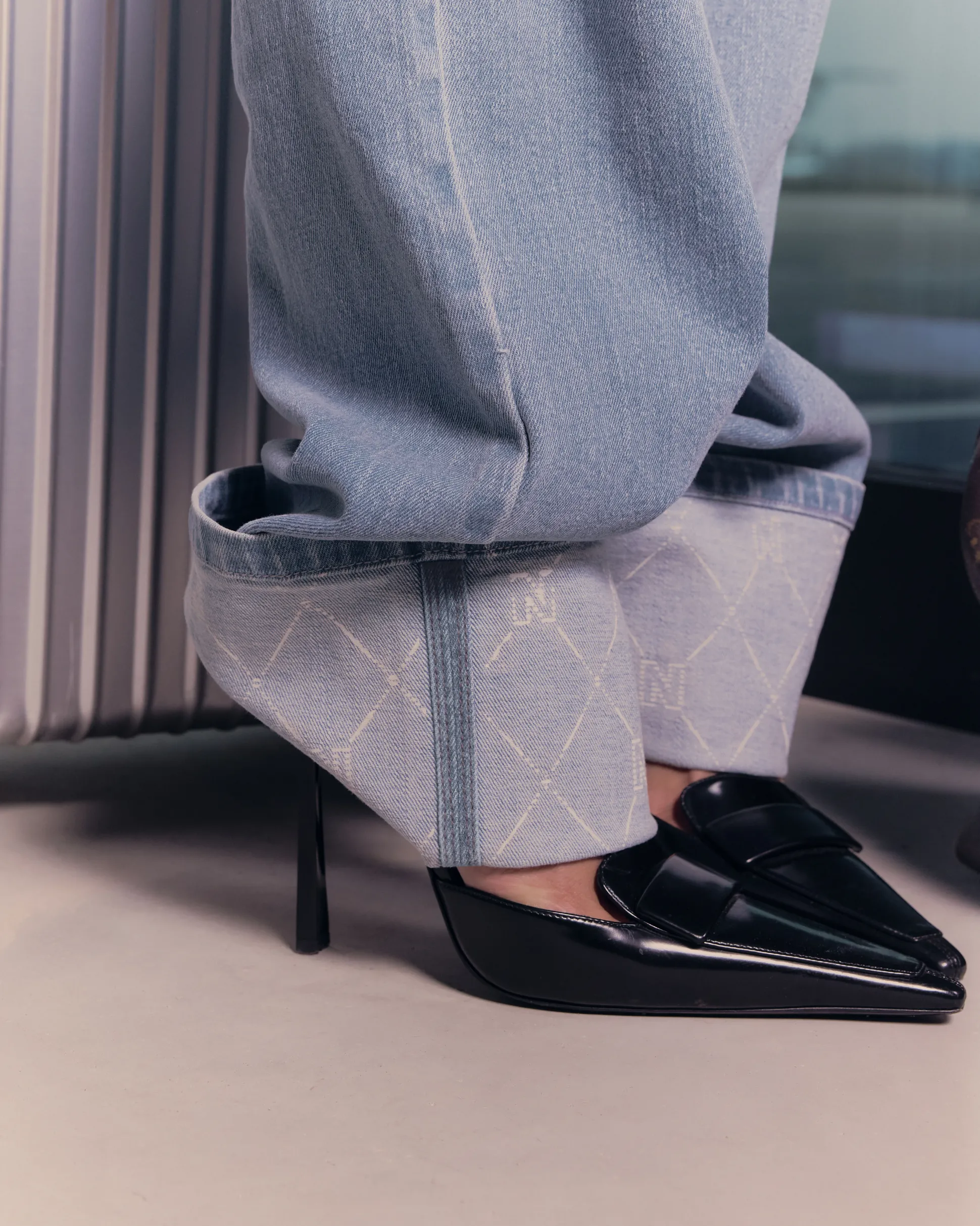Jeans met rechte pijpen en omslagrand