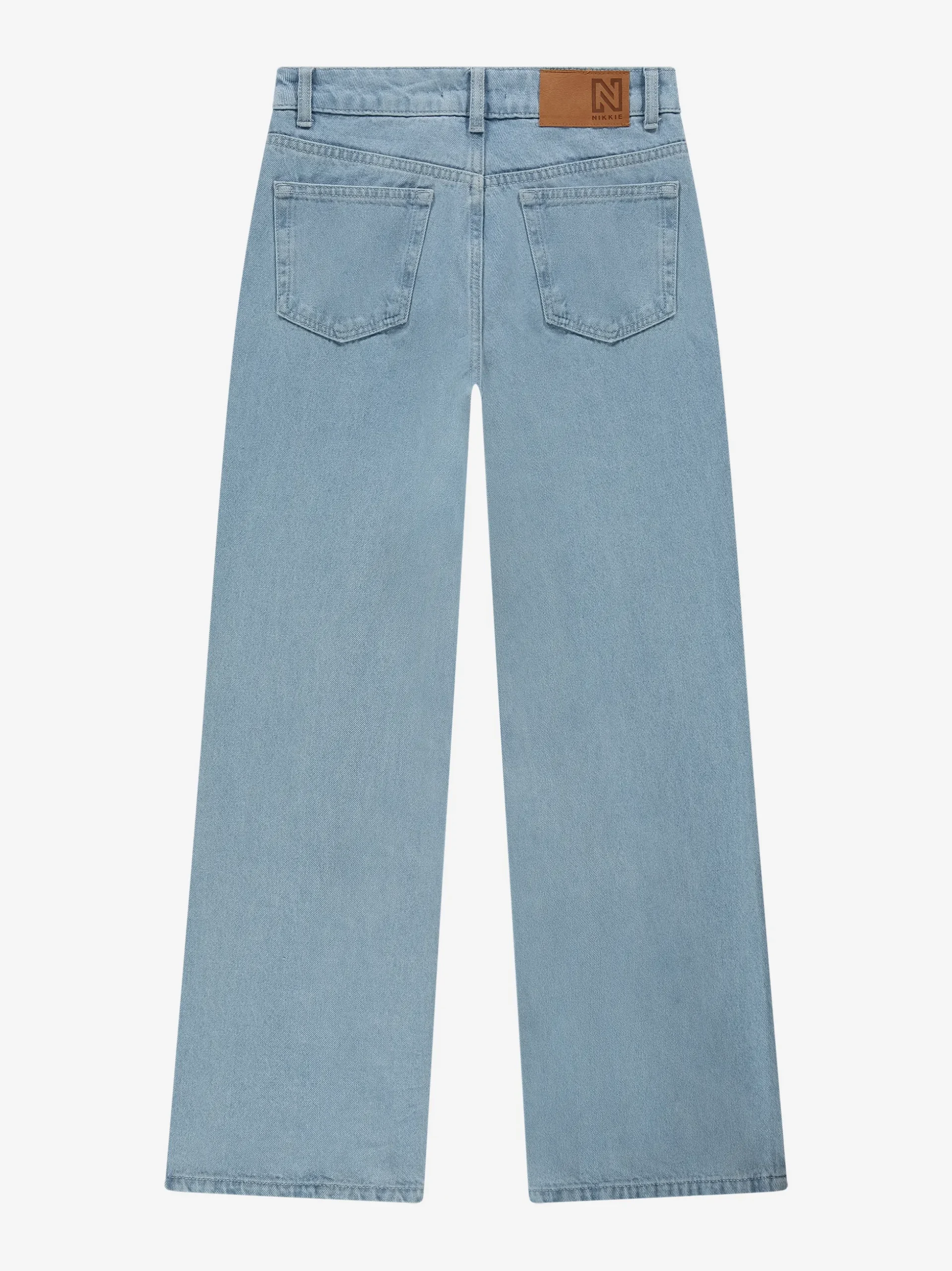 Jeans met split en strass steentjes