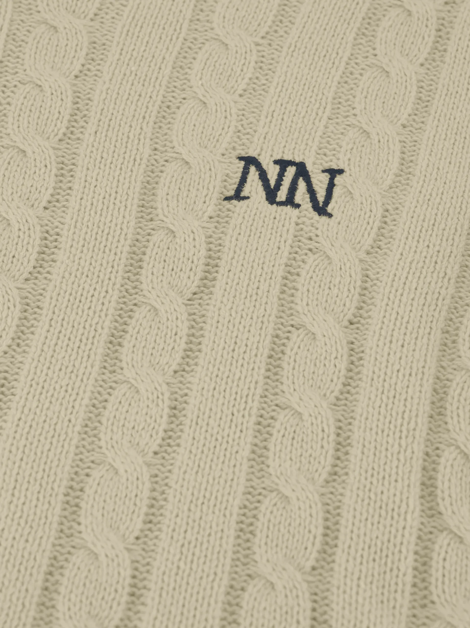 Kabelgebreide trui met N&N logo