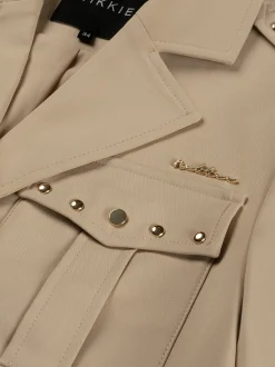 Kort jack met studs en borstzakken