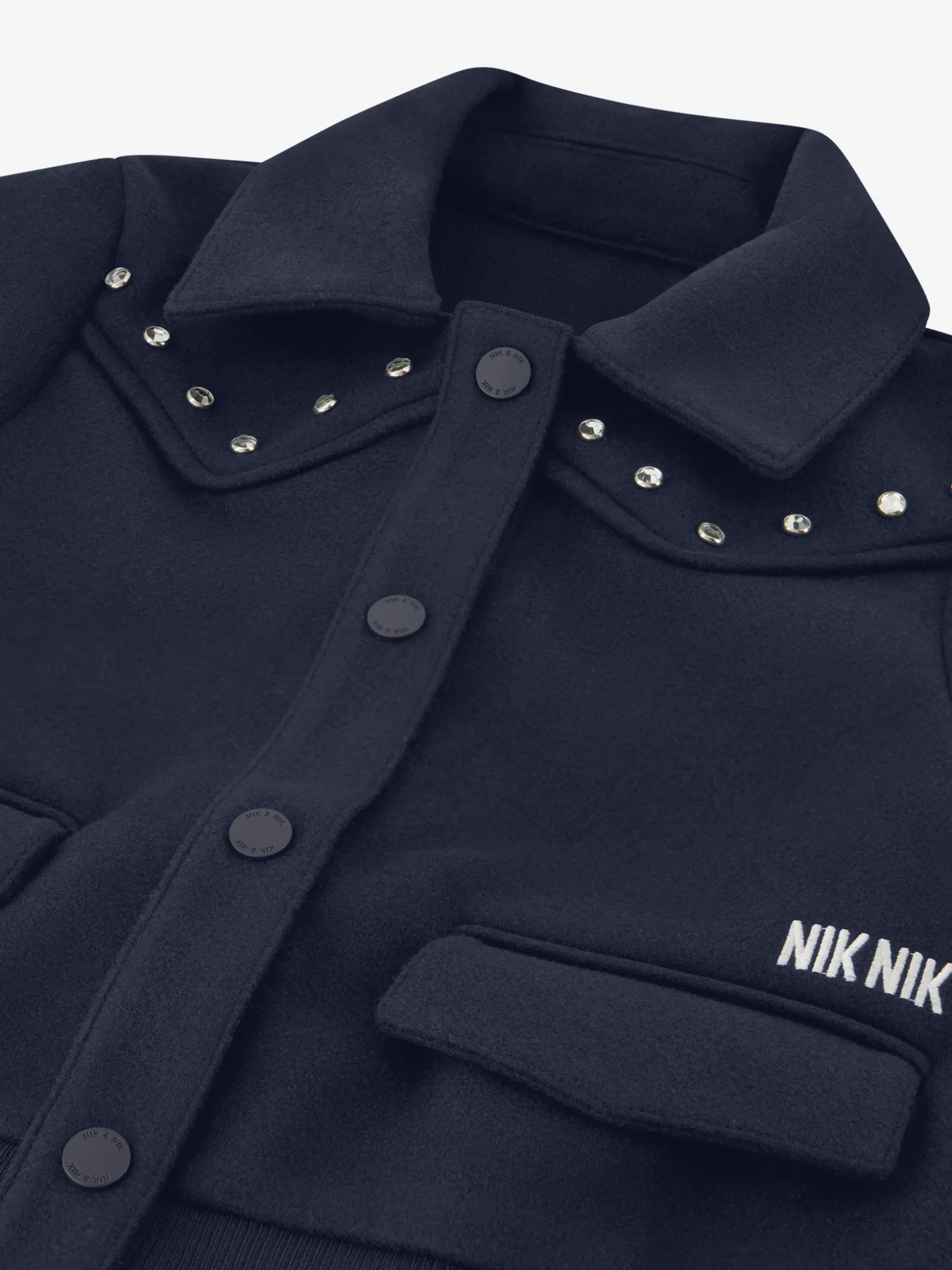 Kort jack met studs en klepzakken