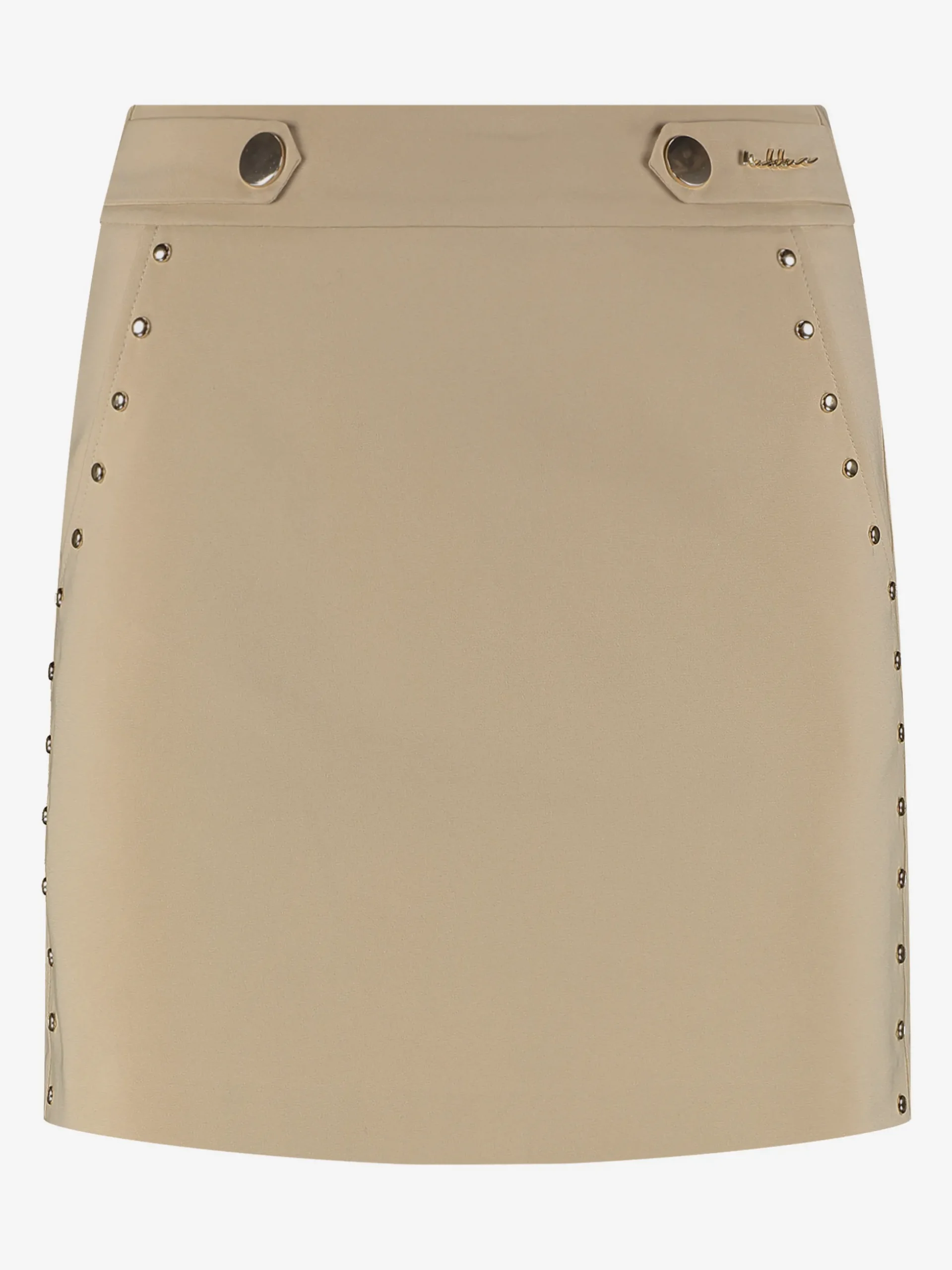 Korte aansluitende rok met decoratieve studs
