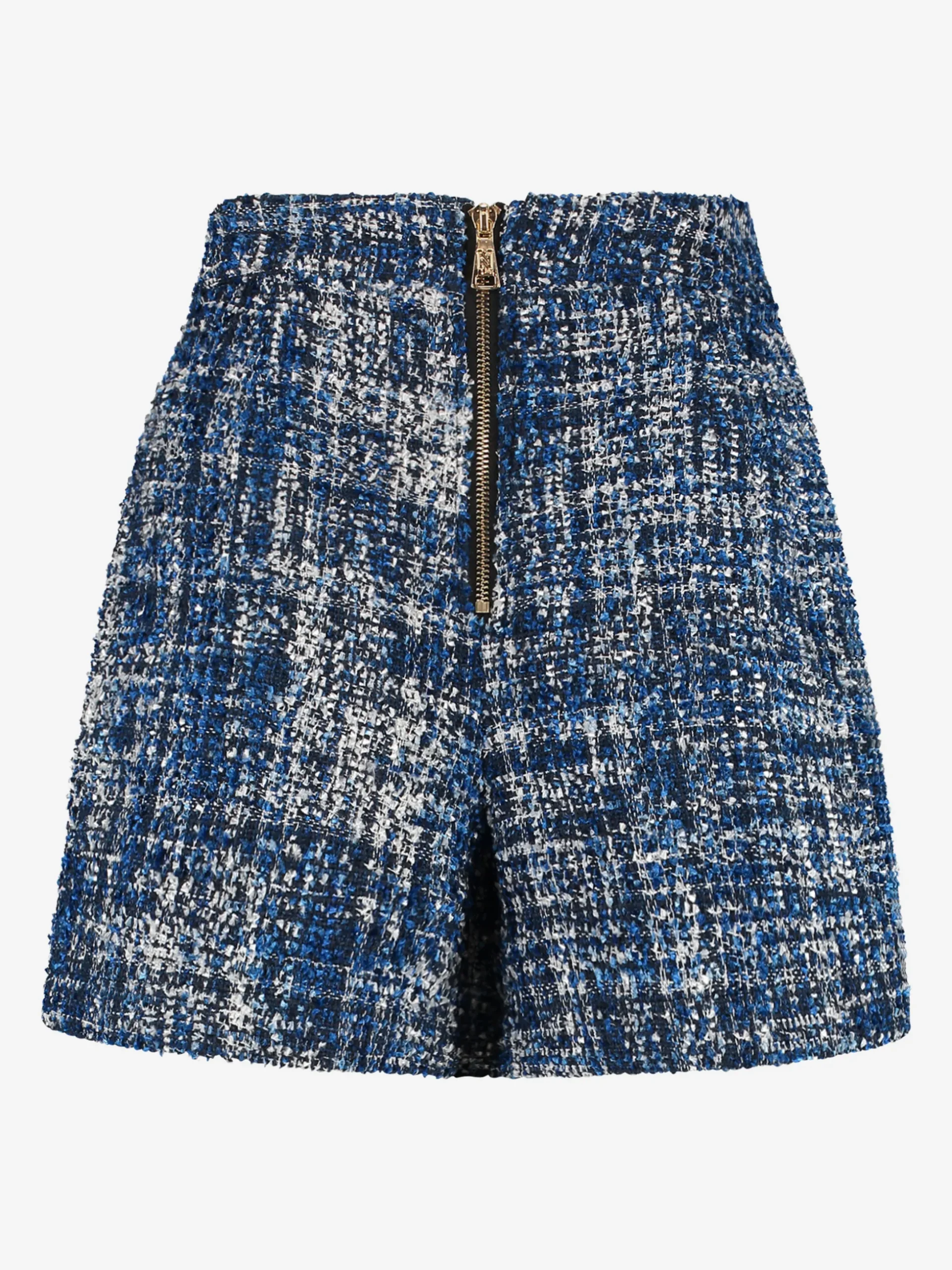 Korte aansluitende skort van tweed