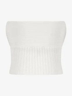Korte bandeau top met gedraaide buste