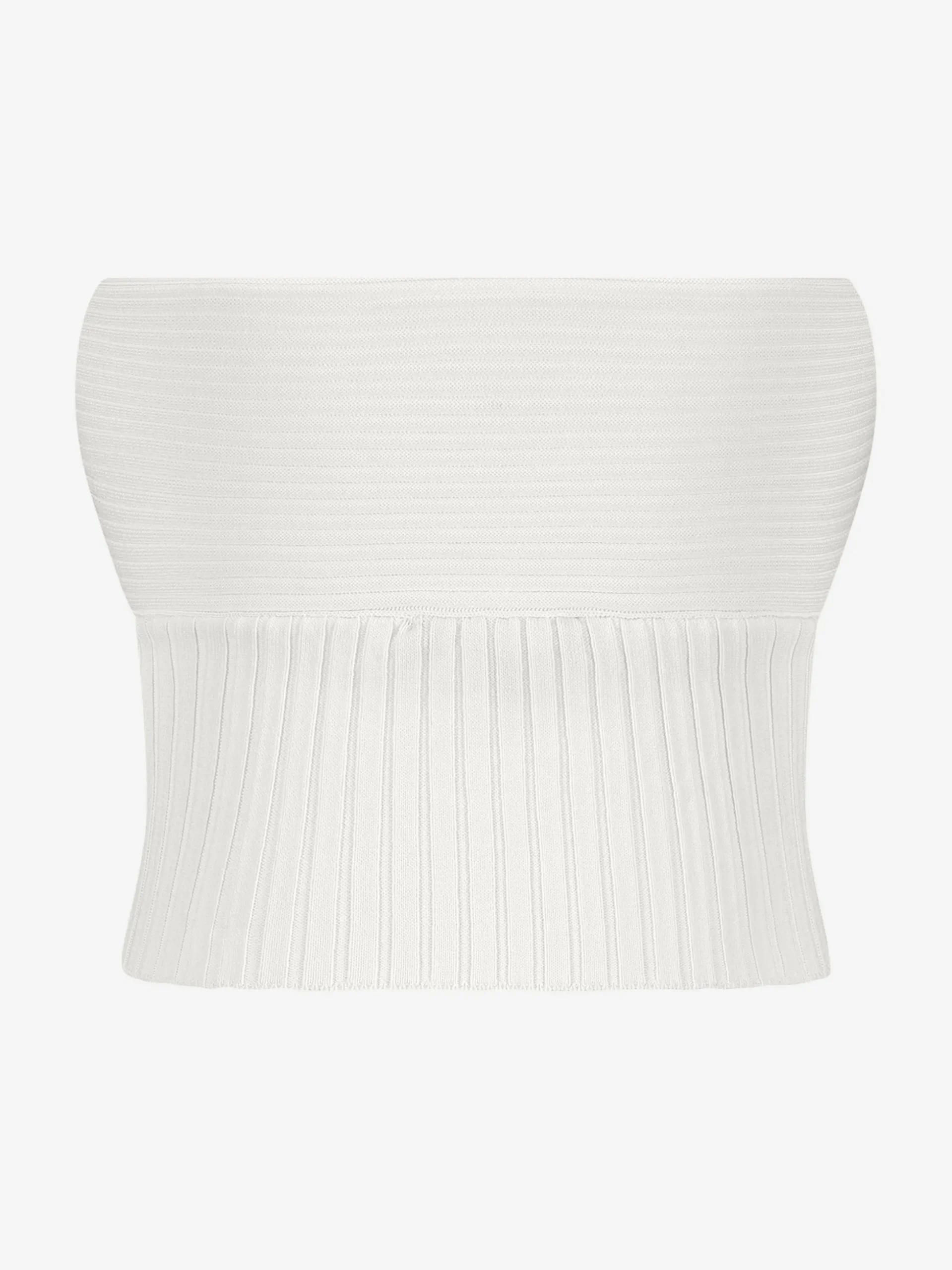 Korte bandeau top met gedraaide buste