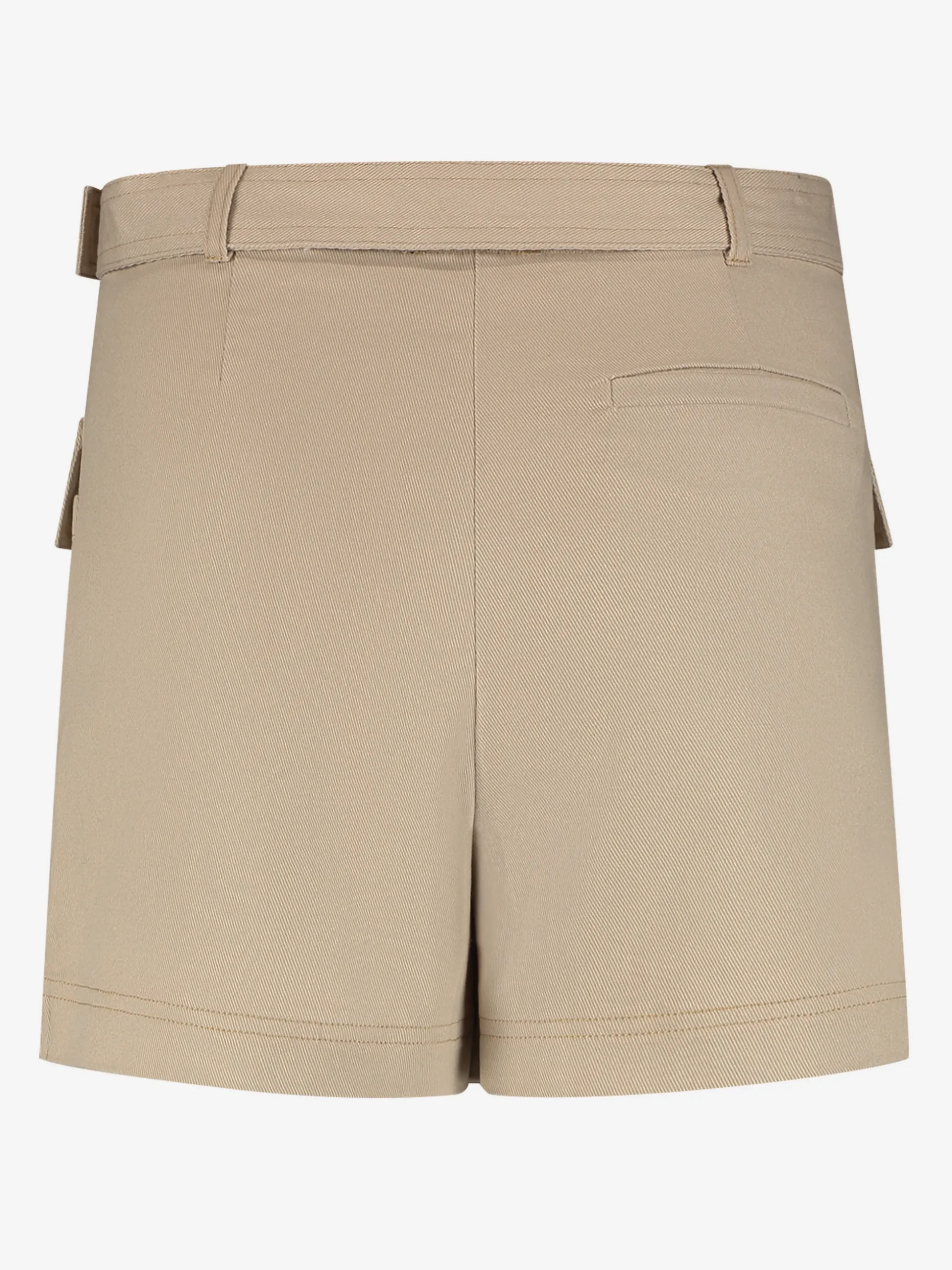 Korte denim skort met riem en klepzakken