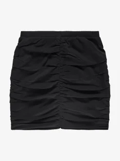 Korte gedrapeerde rok met elastische tailleband