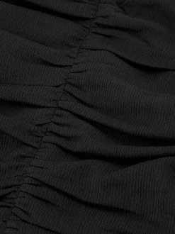 Korte gedrapeerde rok met elastische tailleband
