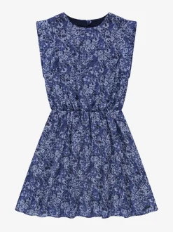 Korte jurk met bloemenprint en kapmouwtjes
