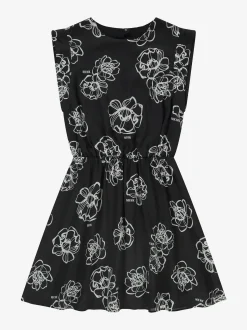 Korte jurk met bloemenprint en logo details