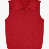 Korte opengebreide top met N&N logo patroon