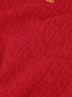 Korte opengebreide top met N&N logo patroon