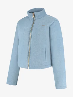 Korte puffer jas met een denim-look