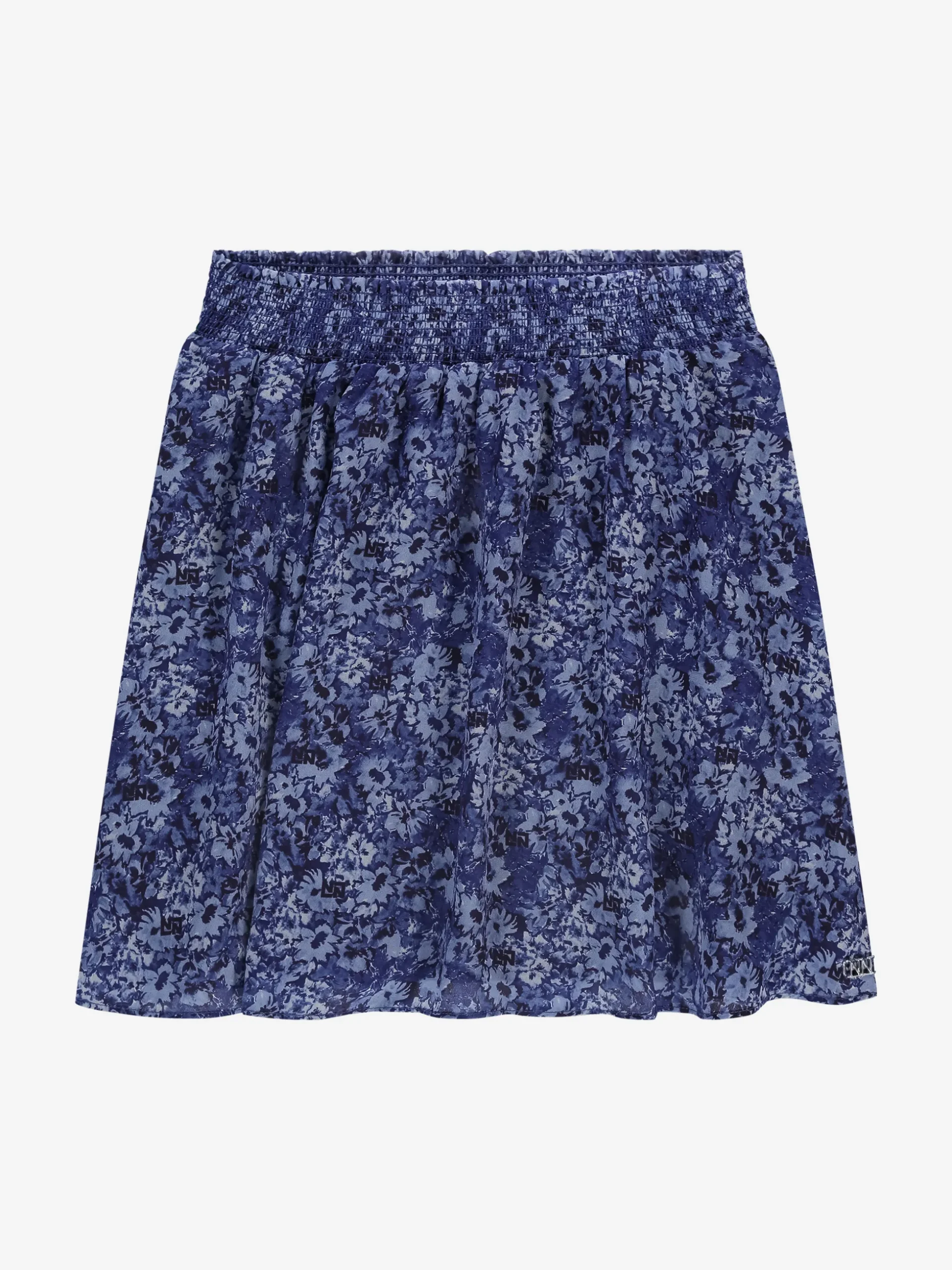 Korte rok met bloemenprint en elastische tailleband