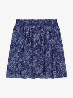 Korte rok met bloemenprint en elastische tailleband