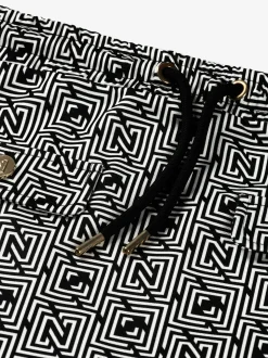 Korte rok met logo patroon en aantrekkoord