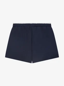 Korte skort met plooien en dubbele tailleband