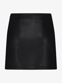 Korte skort van imitatieleer met hart detail