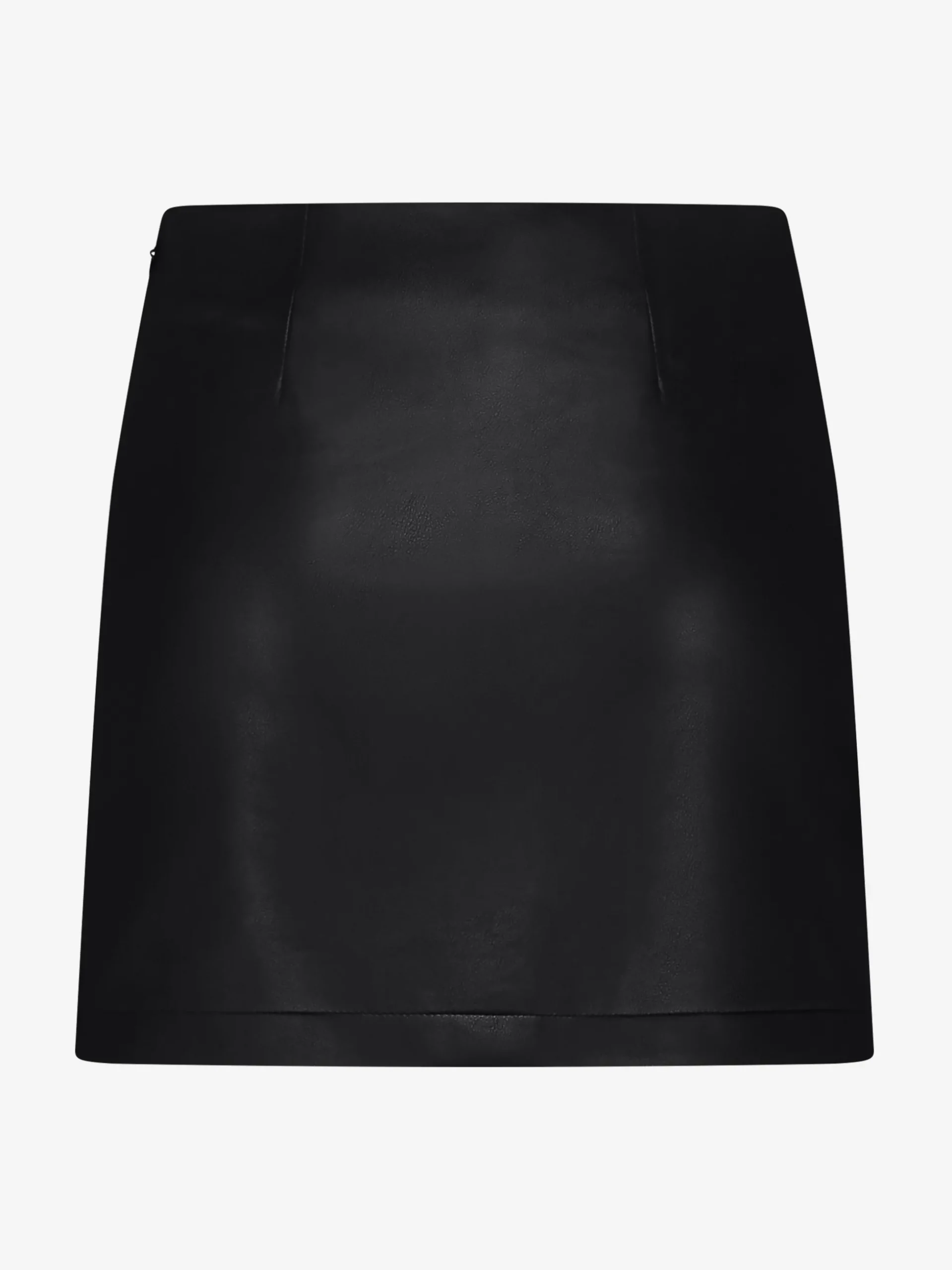 Korte skort van imitatieleer met hart detail