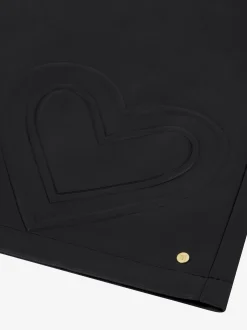 Korte skort van imitatieleer met hart detail