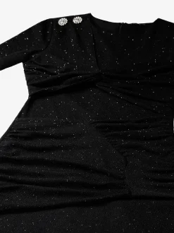 Lange glitter jurk met split