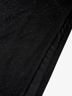 Lange glitter jurk met split