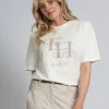Losvallend T-shirt met FH Paris logo