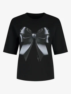 Losvallend T-shirt met strik print