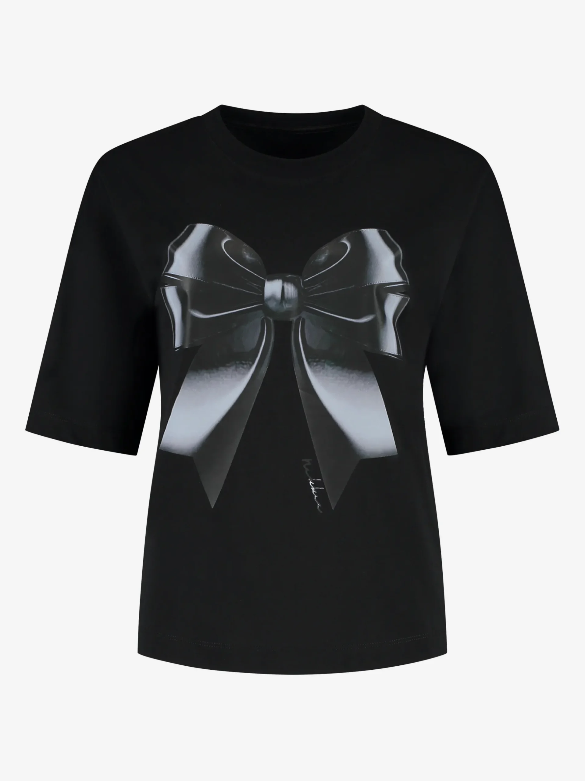 Losvallend T-shirt met strik print