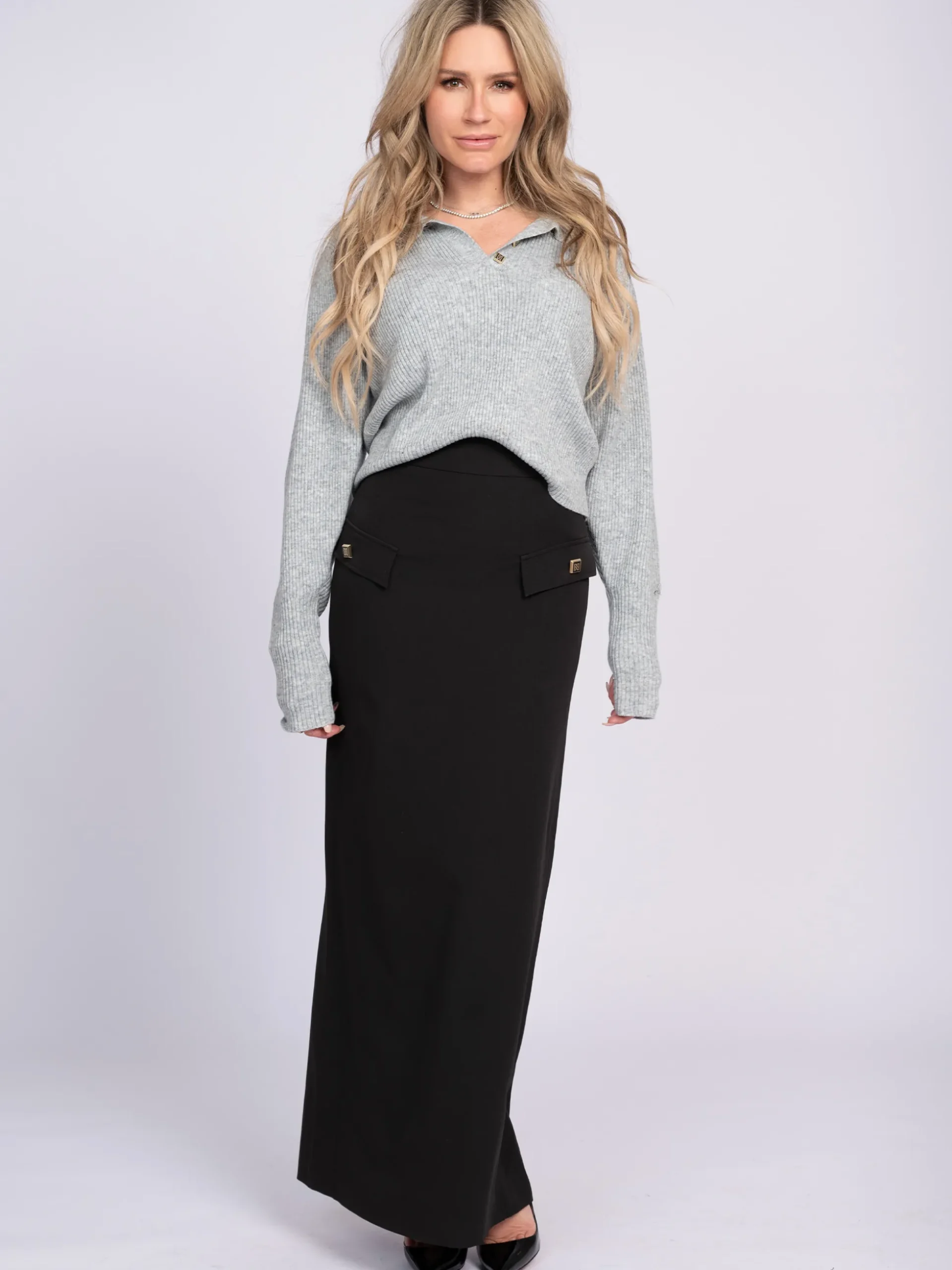Maxi rok met split aan achterkant