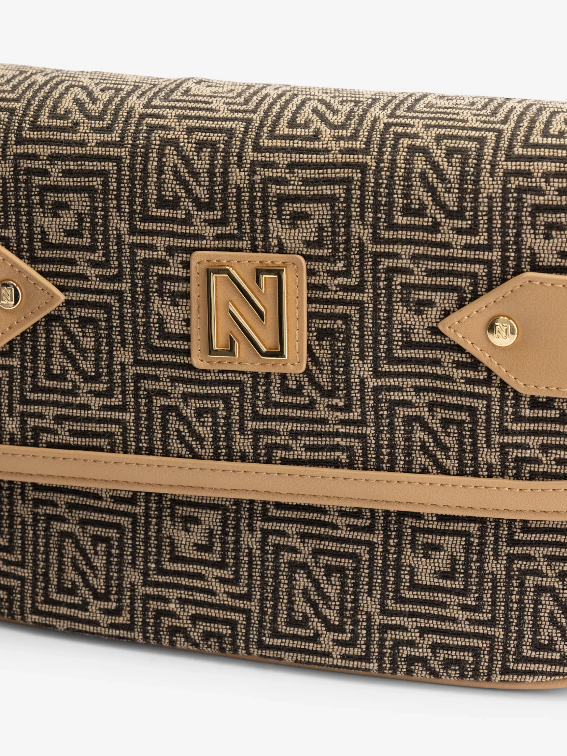 Midi schoudertas met logo patroon