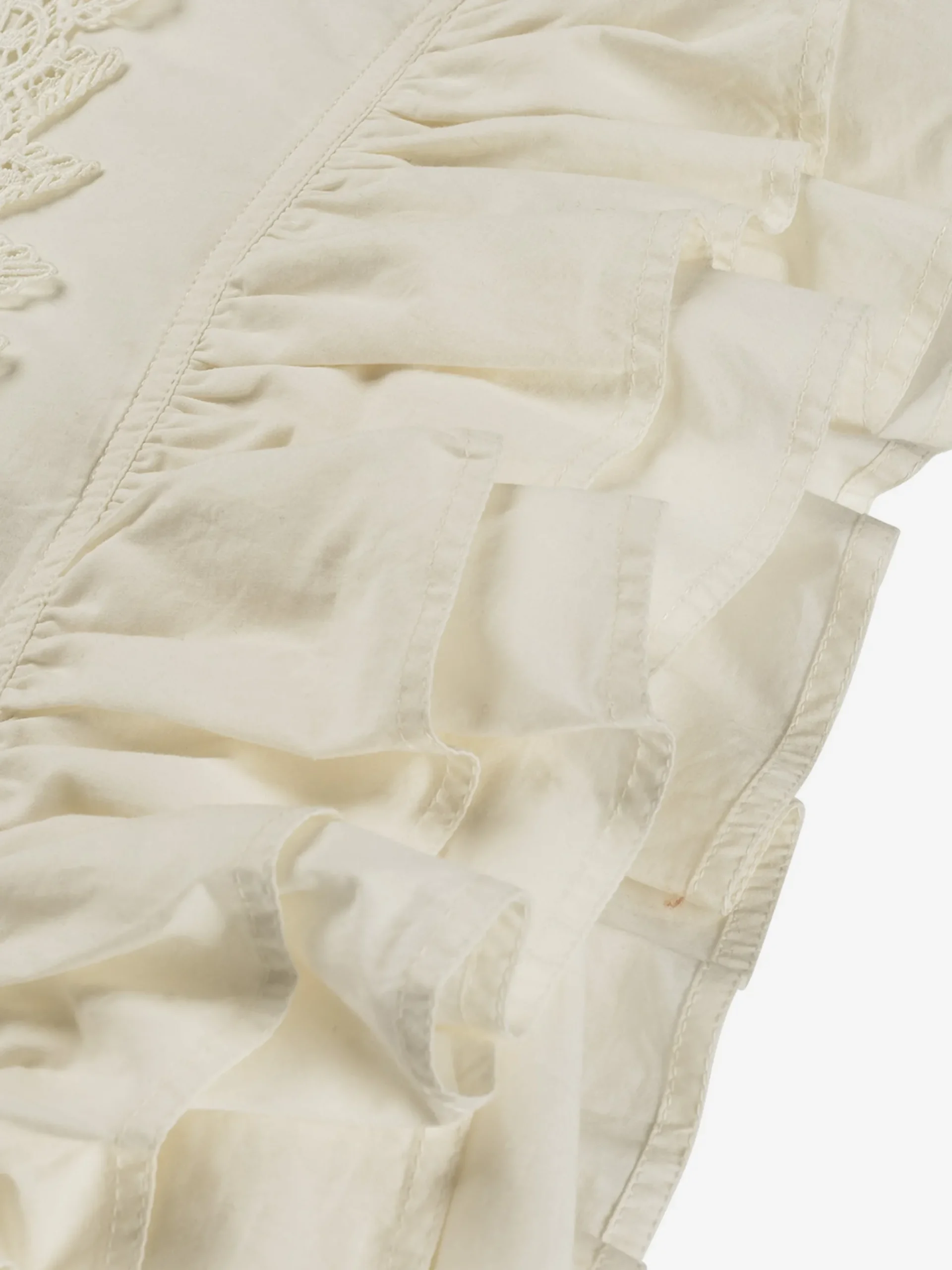 Mouwloze top met volants en broderie