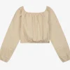 Off shoulder top met embroidery