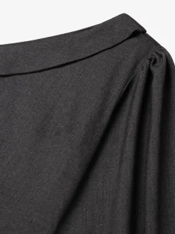 One shoulder top met ballonmouw