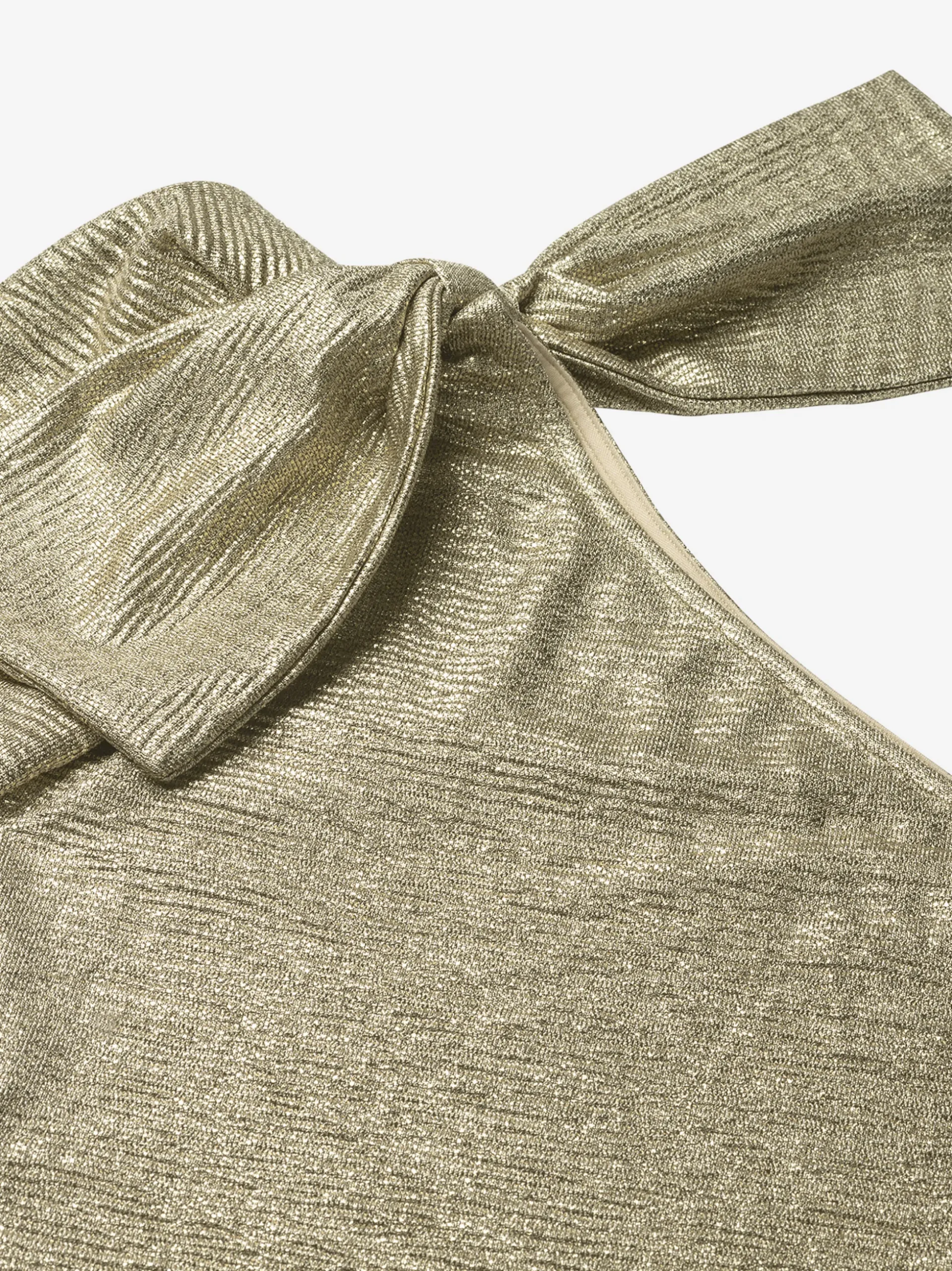 One shoulder top met strik op schouder