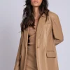 Oversized blazer van imitatieleer