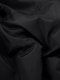 Oversized bomber jack met pailletten en geplooide mouwen