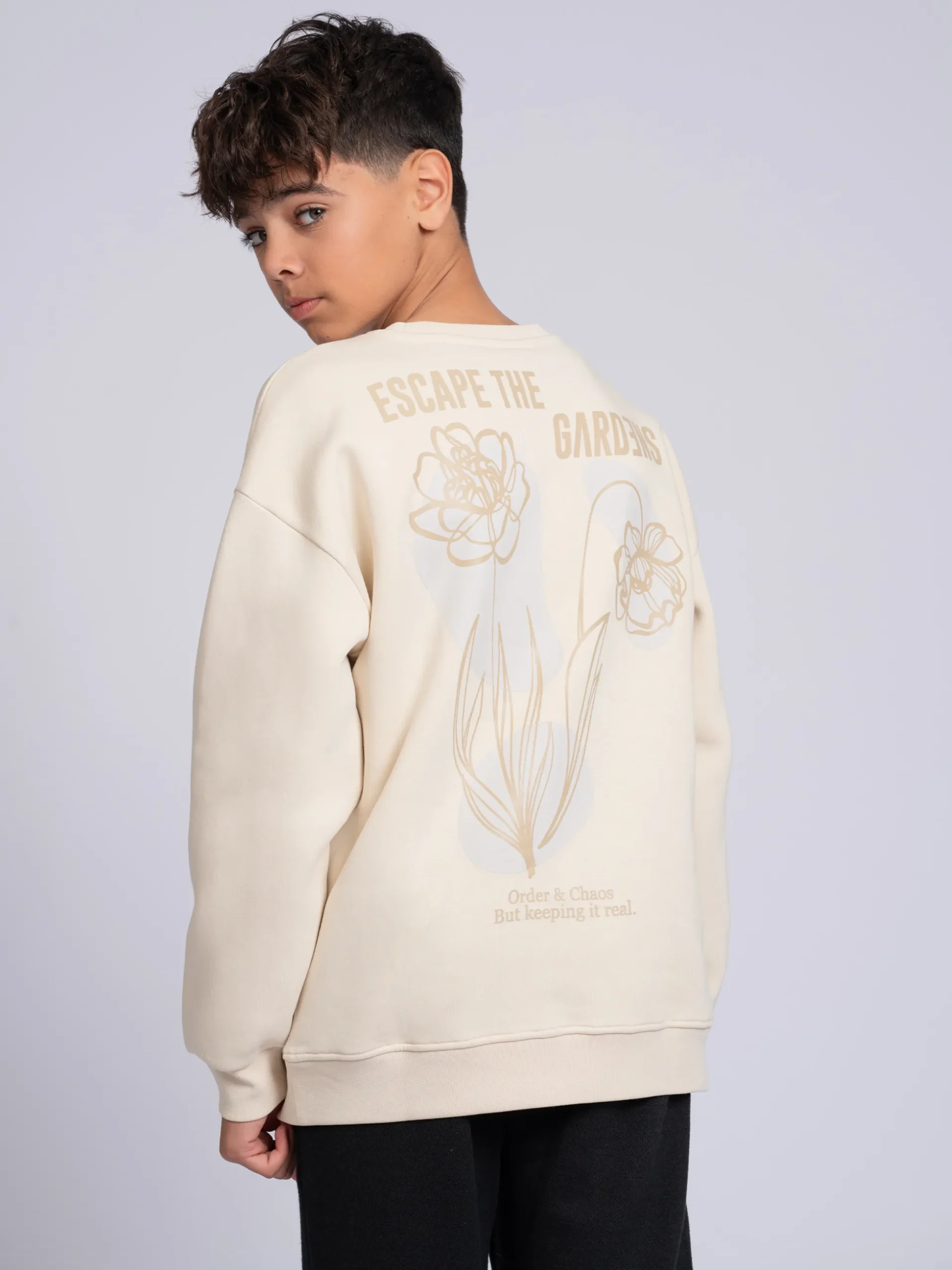Oversized sweater met grafische print op rug