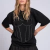 Oversized T-shirt met strass steentjes