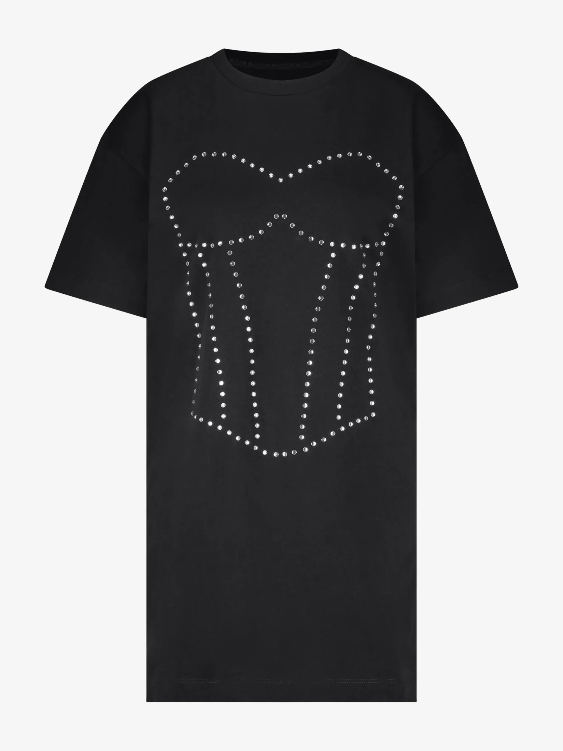 Oversized T-shirtjurk met strass steentjes