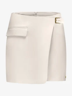 Overslag skort met gesp detail